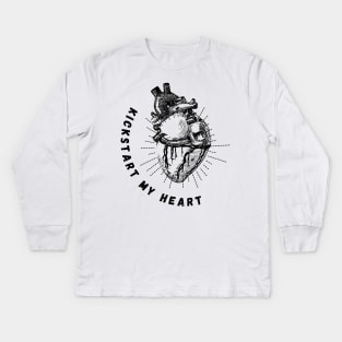 Valentine's Day Heart Kickstart My Heart Kids Long Sleeve T-Shirt